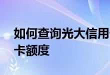 如何查询光大信用卡额度 怎么查询光大信用卡额度
