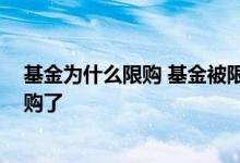基金为什么限购 基金被限购怎么办 为什么现在有些基金限购了