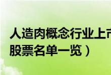 人造肉概念行业上市公司有哪些（人造肉概念股票名单一览）