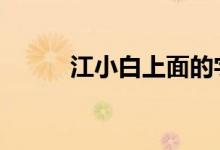 江小白上面的字 江小白上市了吗