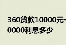 360贷款10000元一个月多少利息 360借贷10000利息多少
