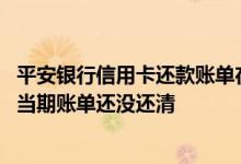 平安银行信用卡还款账单在哪里看 怎么查看平安银行信用卡当期账单还没还清