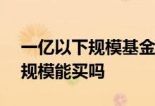 一亿以下规模基金能买吗 基金大于500亿的规模能买吗