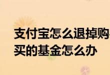 支付宝怎么退掉购买的基金 支付宝下架已购买的基金怎么办