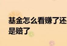 基金怎么看赚了还是赔了 基金怎么看赚了还是赔了