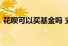 花呗可以买基金吗 支付宝的花呗能买基金吗