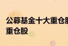 公募基金十大重仓股出炉贵州茅台重回第一大重仓股