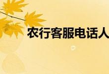 农行客服电话人工服务（农行客服）