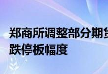 郑商所调整部分期货合约交易保证金标准和涨跌停板幅度