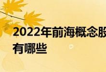 2022年前海概念股一览前海概念相关概念股有哪些