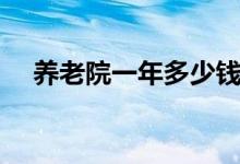 养老院一年多少钱（具体是怎么收费的）