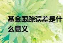 基金跟踪误差是什么意思 基金跟踪误差有什么意义