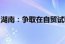 湖南：争取在自贸试验区设立特色市内免税店