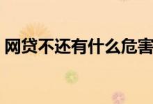 网贷不还有什么危害（网贷不还有什么后果）