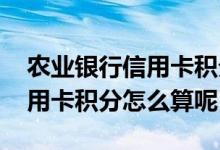 农业银行信用卡积分是怎么算的 农业银行信用卡积分怎么算呢