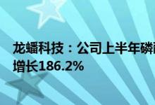 龙蟠科技：公司上半年磷酸铁锂正极材料平均销售价格同比增长186.2%