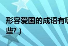 形容爱国的成语有哪些（形容爱国的成语有哪些?）