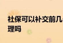 社保可以补交前几个月的吗 网上可以补交办理吗 