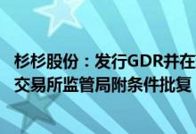 杉杉股份：发行GDR并在瑞士证券交易所上市获得瑞士证券交易所监管局附条件批复