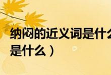 纳闷的近义词是什么最准确的（纳闷的近义词是什么）