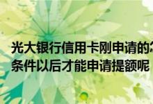 光大银行信用卡刚申请的怎么提额 光大银行信用卡满足什么条件以后才能申请提额呢