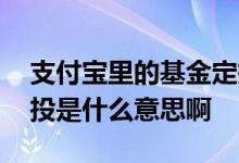 支付宝里的基金定投什么意思 支付宝基金定投是什么意思啊