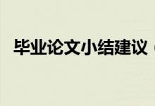 毕业论文小结建议（毕业论文小结怎么写）