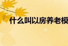 什么叫以房养老模式（什么叫以房养老）
