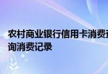 农村商业银行信用卡消费查询 农村商业银行信用卡怎么样查询消费记录