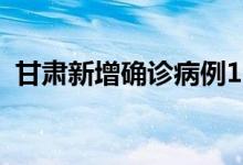 甘肃新增确诊病例17例无症状感染者100例