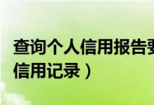 查询个人信用报告要填写哪些内容（查询个人信用记录）