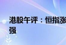 港股午评：恒指涨0.12%大型科技股多数走强