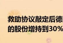 救助协议敲定后德国政府在能源巨头Uniper的股份增持到30%