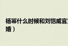 杨幂什么时候和刘恺威官宣的（杨幂什么时候和刘恺威离的婚）