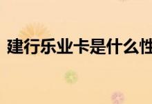 建行乐业卡是什么性质 建行乐业卡是什么卡