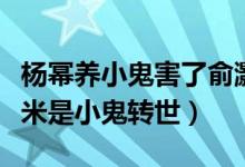 杨幂养小鬼害了俞灏明和胡歌是真的吗（小糯米是小鬼转世）