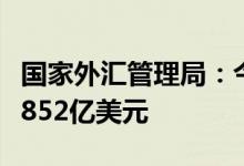 国家外汇管理局：今年上半年银行结售汇顺差852亿美元