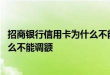 招商银行信用卡为什么不能调额度 我的招商银行信用卡为什么不能调额