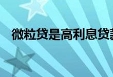 微粒贷是高利息贷款吗 微粒贷是高利贷吗