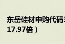 东岳硅材申购代码300821（发行市盈率预估17.97倍）