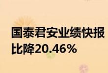 国泰君安业绩快报：上半年净利63.73亿元同比降20.46%