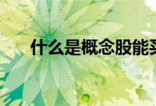 什么是概念股能买吗（什么是概念股）