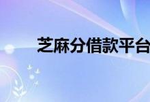 芝麻分借款平台（芝麻分借款平台）