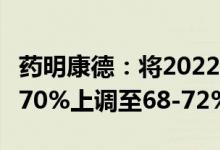 药明康德：将2022年全年收入增长目标由65-70%上调至68-72%