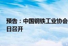预告：中国钢铁工业协会第六届会员大会第四次会议7月29日召开