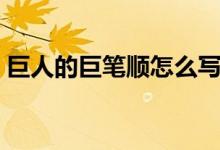 巨人的巨笔顺怎么写（巨人的巨笔顺是什么）