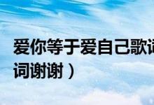 爱你等于爱自己歌词含义（爱你等于爱自己歌词谢谢）