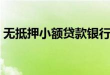 无抵押小额贷款银行（广州无抵押小额贷款）
