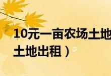 10元一亩农场土地出租肇庆（10元一亩农场土地出租）