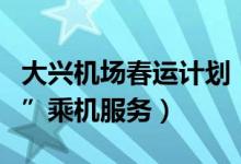 大兴机场春运计划（推“一证通关和人脸识别”乘机服务）